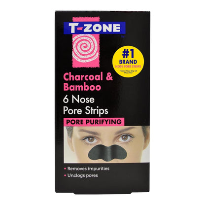 T-Zone Charcoal & Bamboo Nose Pore Strips 6's