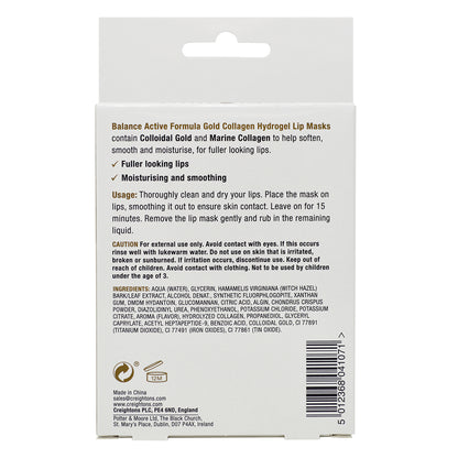 Balance Active Formula Gold + Marine Collagen Hydrogel Lip Masks