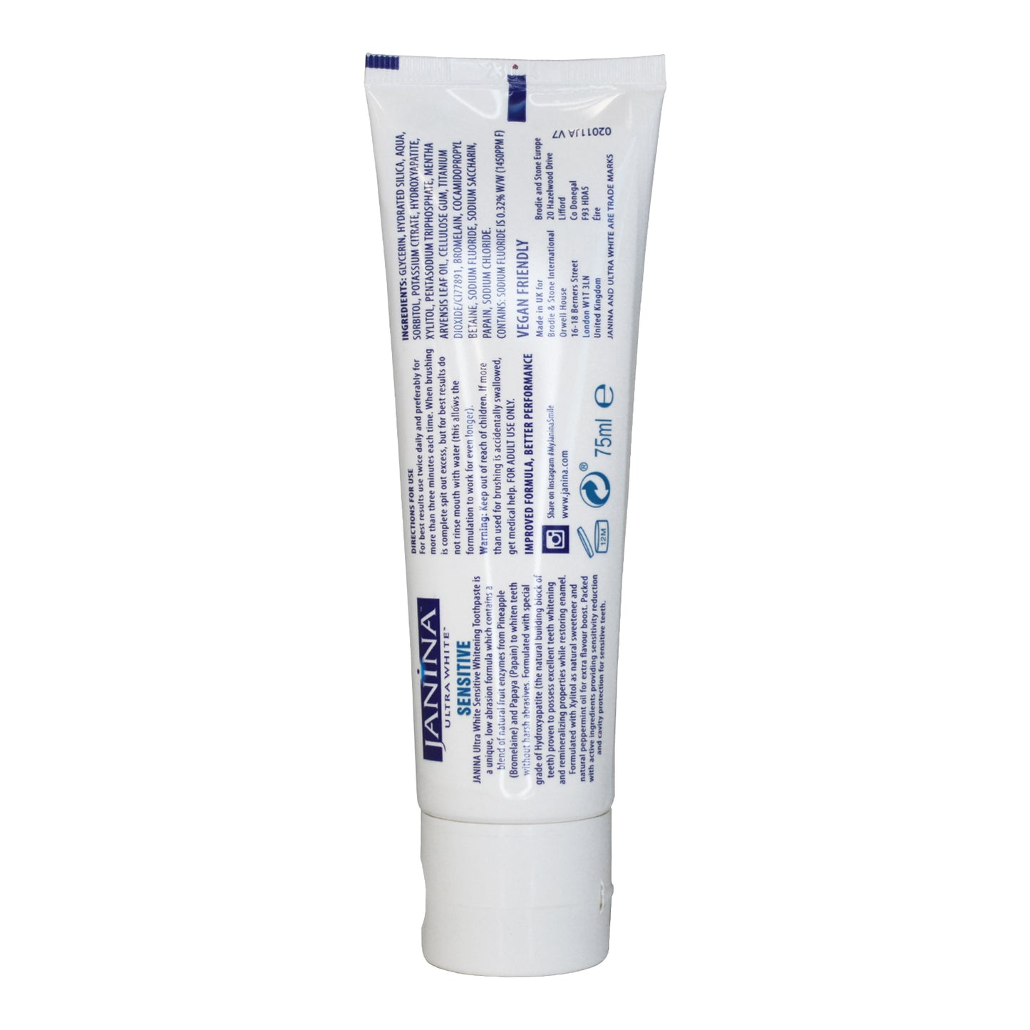 Janina Ultra White Sensitive Toothpaste 75ml