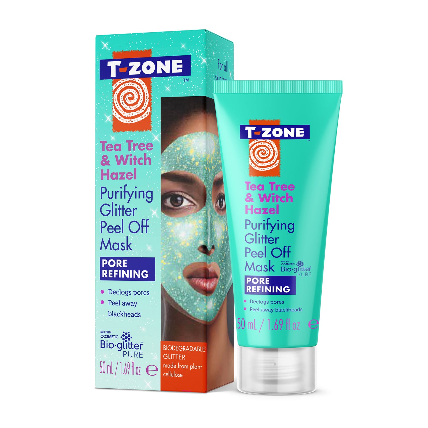 T-Zone Tea Tree Witch Hazel Purifying Glitter Peel Off Mask 50ml